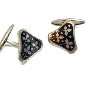 vintage 1960's German art mod enamel cufflinks